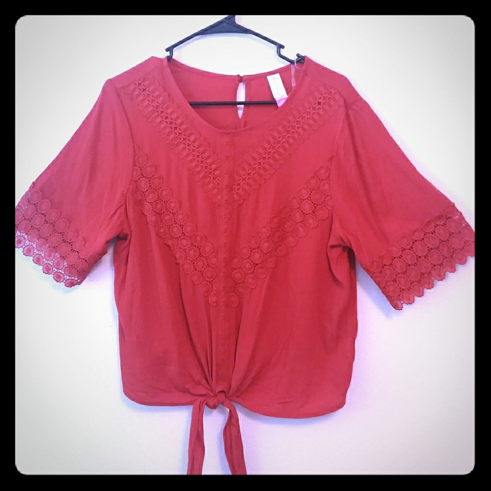 Orange Boho Crop Top